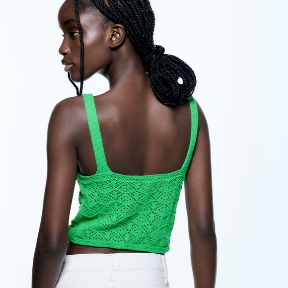Zara green crochet top - Picture 2 of 8